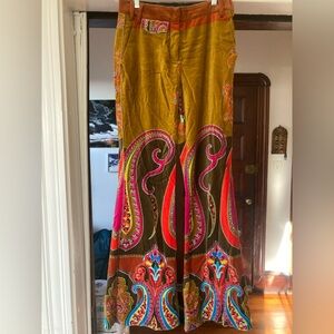 Dulce & Gabbana Bright Paisley Velvet Bellbottoms